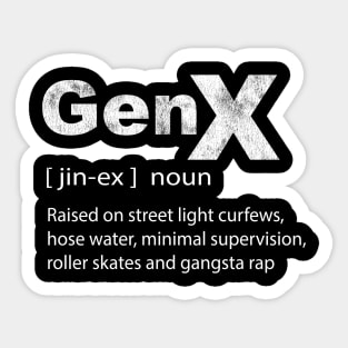 Gen X Definition Hip Hop Nostalgic Humor Sticker